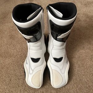 Balenciaga Black and White Combat Boots